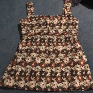 Brown floral top